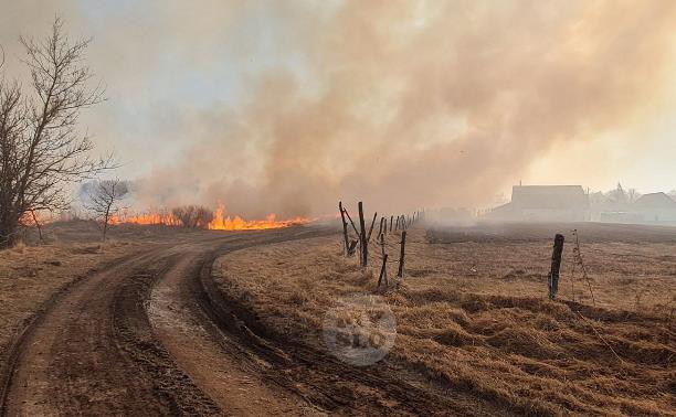 В Федоровке огонь с горящего поля едва не перекинулся на дома