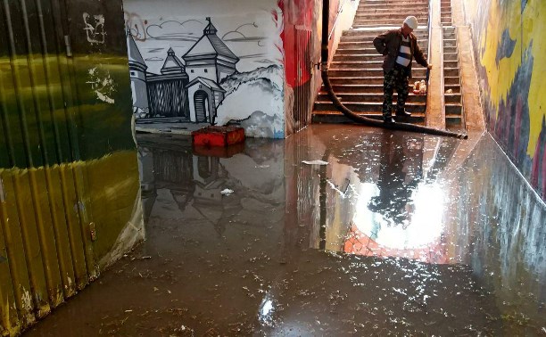 В Туле на ул. Каминского затопило подземный переход