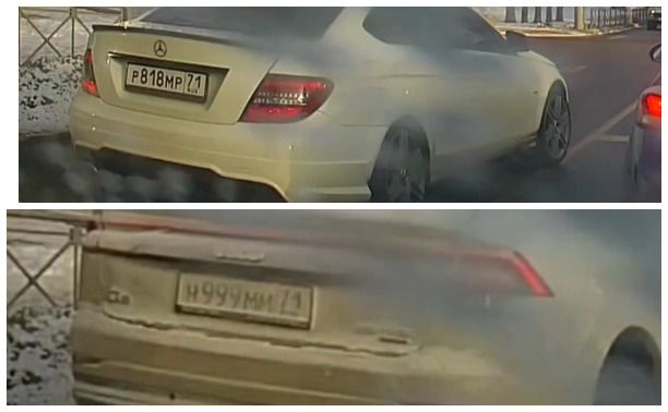 В Туле водители Audi и Mercedes по очереди нарушили ПДД